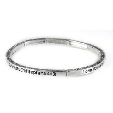 Bible Verse Philippians 4:13 Protect This Woman Affirmation Ring Bracelet 